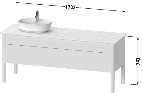 Mueble bajo lavabo a suelo para encimera, LU9568 L/R