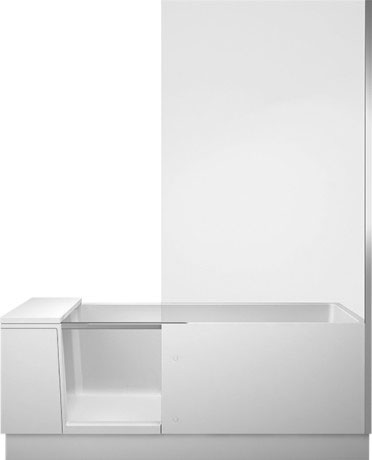 Bañera, 700455000000000 cristal transparente, dcha., entre tres paredes
