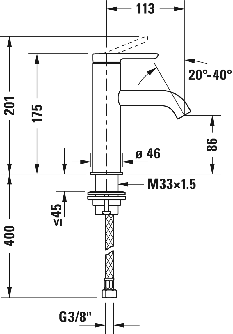 Mezclador monomando para lavabos M, C11020002