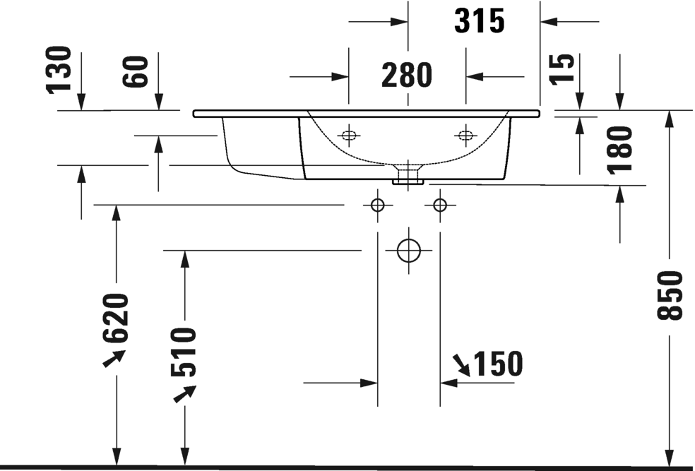 Lavabo asimétrico / Lavabo asimétrico para mueble, 234683