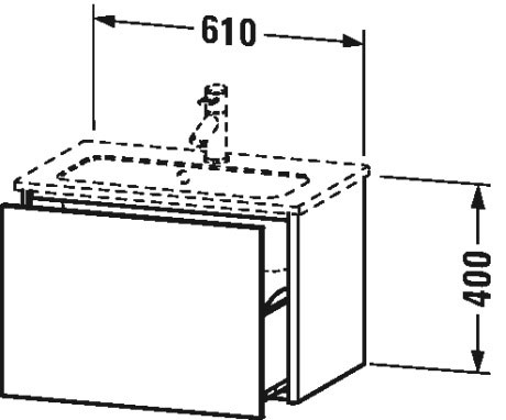 Mueble bajo lavabo suspendido, Compact, XS4065