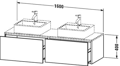 Mueble bajo lavabo para encimera suspendido, XS4907 B