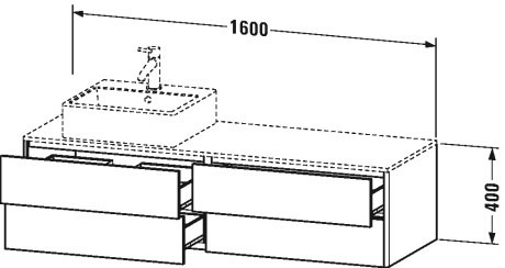 Mueble bajo lavabo para encimera suspendido, XS4914 L/R