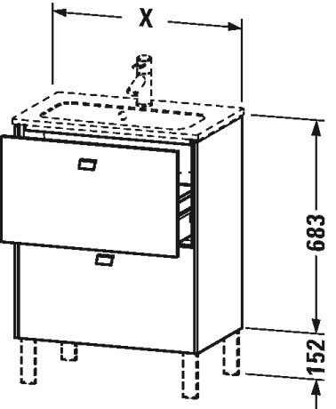 Mueble bajo lavabo a suelo, Compact, BR4406