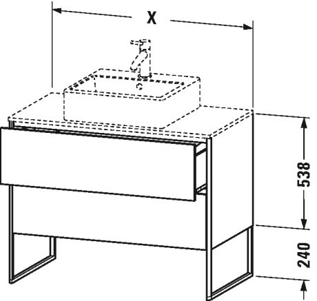 Mueble bajo lavabo a suelo para encimera, XS4920
