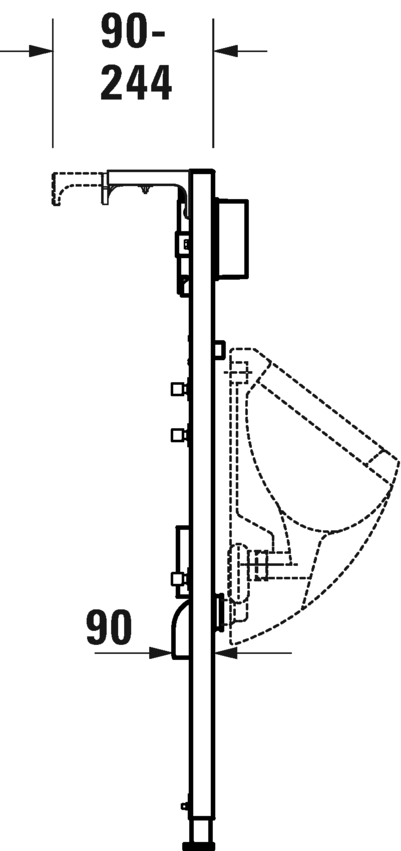 Bastidor - urinario para cisterna empotrada, WD3004