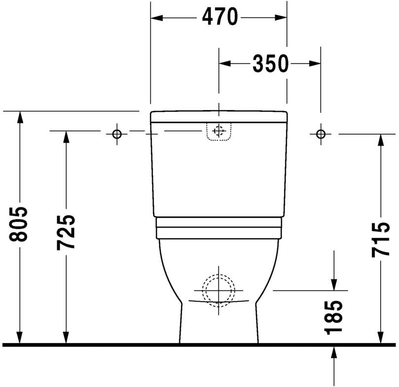 Inodoro de pie con tanque bajo - Big Toilet, 210409