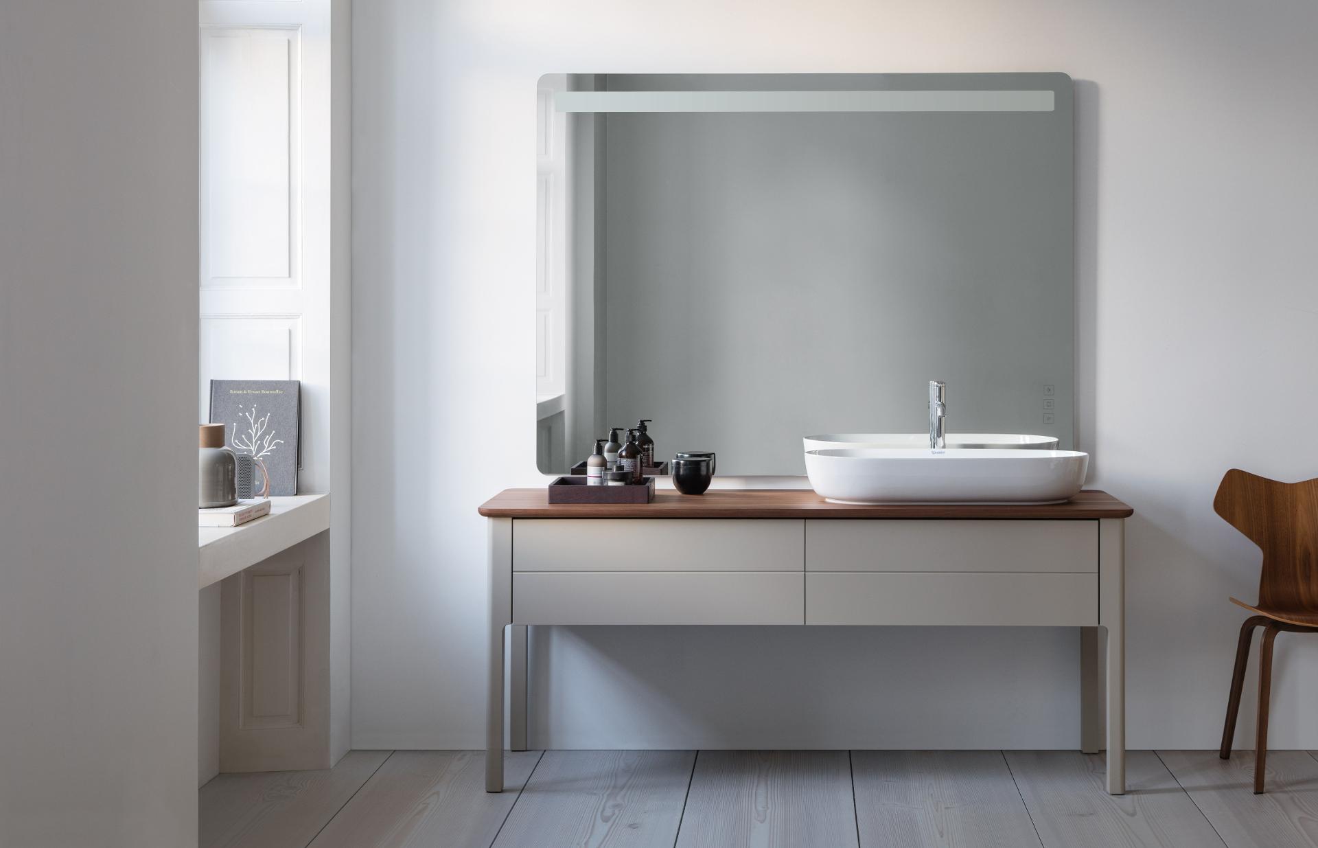 Luv washbasin with washbowl and mirror
