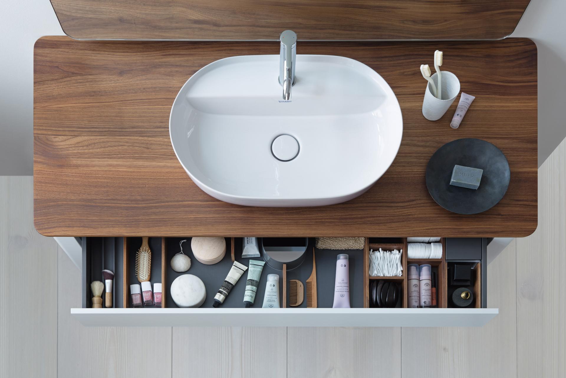 Luv washbowl with vanity base and interior system
