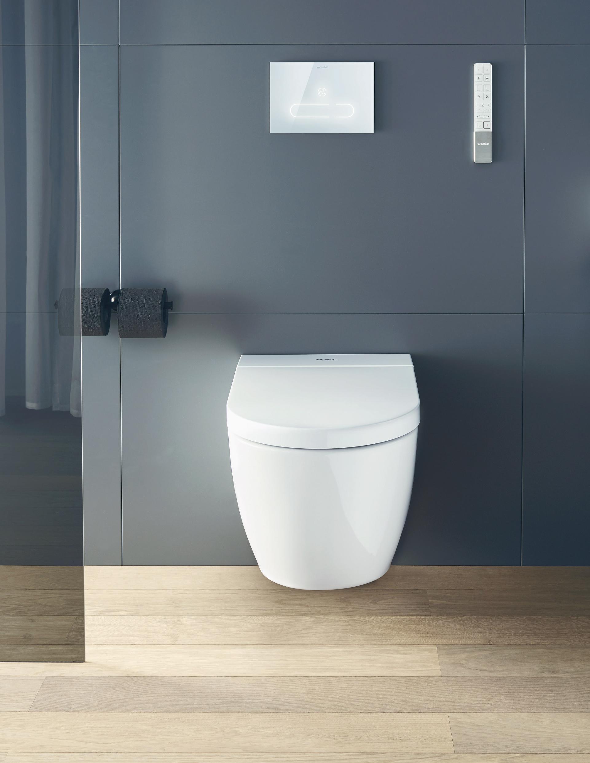 SensoWash® Starck f Plus WC mit Fernbedienung und A2 Betätigungsplatte
